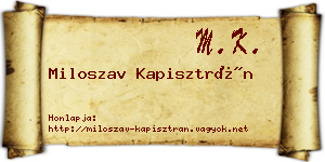 Miloszav Kapisztrán névjegykártya